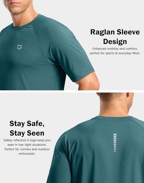 G Gradual Men's Athletic Workout T-Shirts - Moisture-Wicking Short Sleeve Performance Tee for Gym & Running