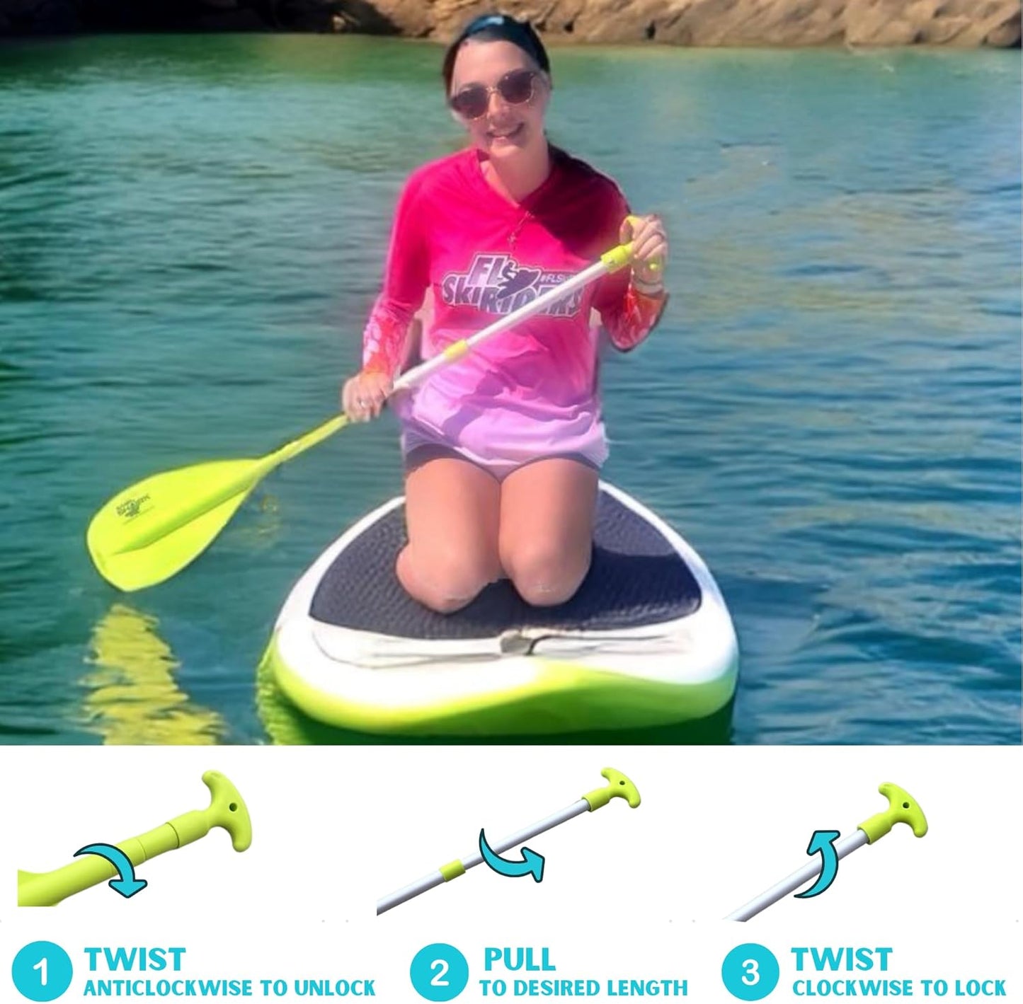 SandShark Premium Telescoping Boat Paddle - Lightweight, High Impact Nylon, 22''-42'' | Ideal for Jet Ski, Kayak, Boating