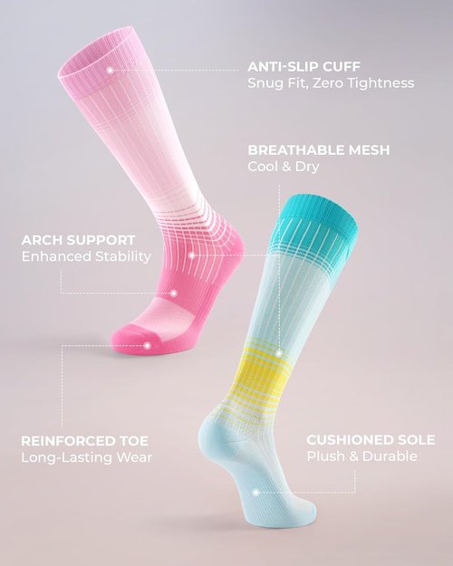 FITRELL Compression Socks - 15-20mmHg Circulation Support for Men & Women | 4 Pairs for Daily & Athletic Use