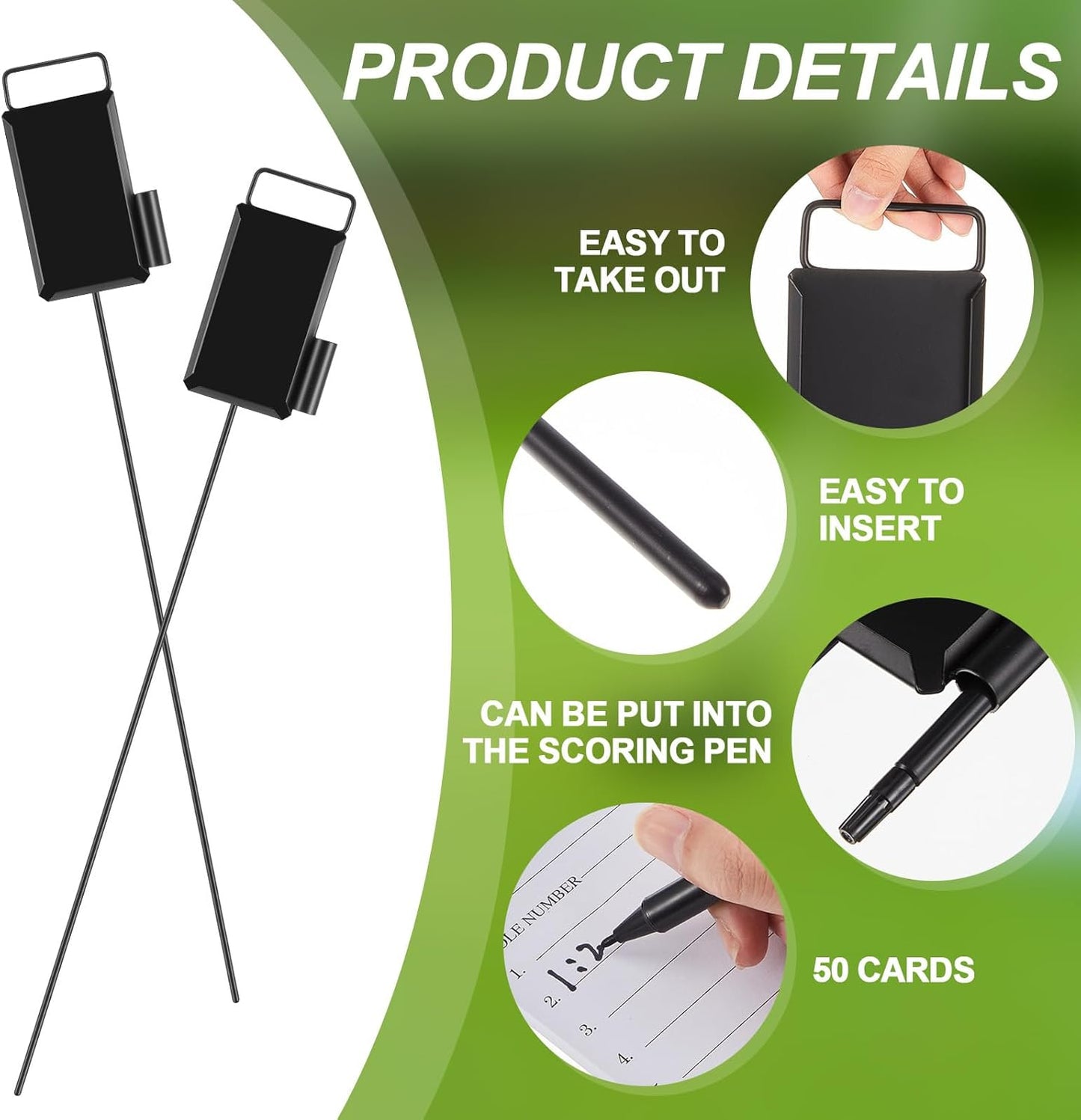 Shappy Golf Proximity Marker - Closest to The Pin CTP with Black Pens & 50 Sheets Cards | 4 or 6 Pack