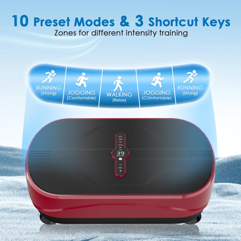 Natini Vibration Plate Exercise Machine, Vibration Plate for Lymphatic Drainage, Whole Body Workout Vibration Fitness Platform, Relieve Pain & Weight Loss & Toning(Red)