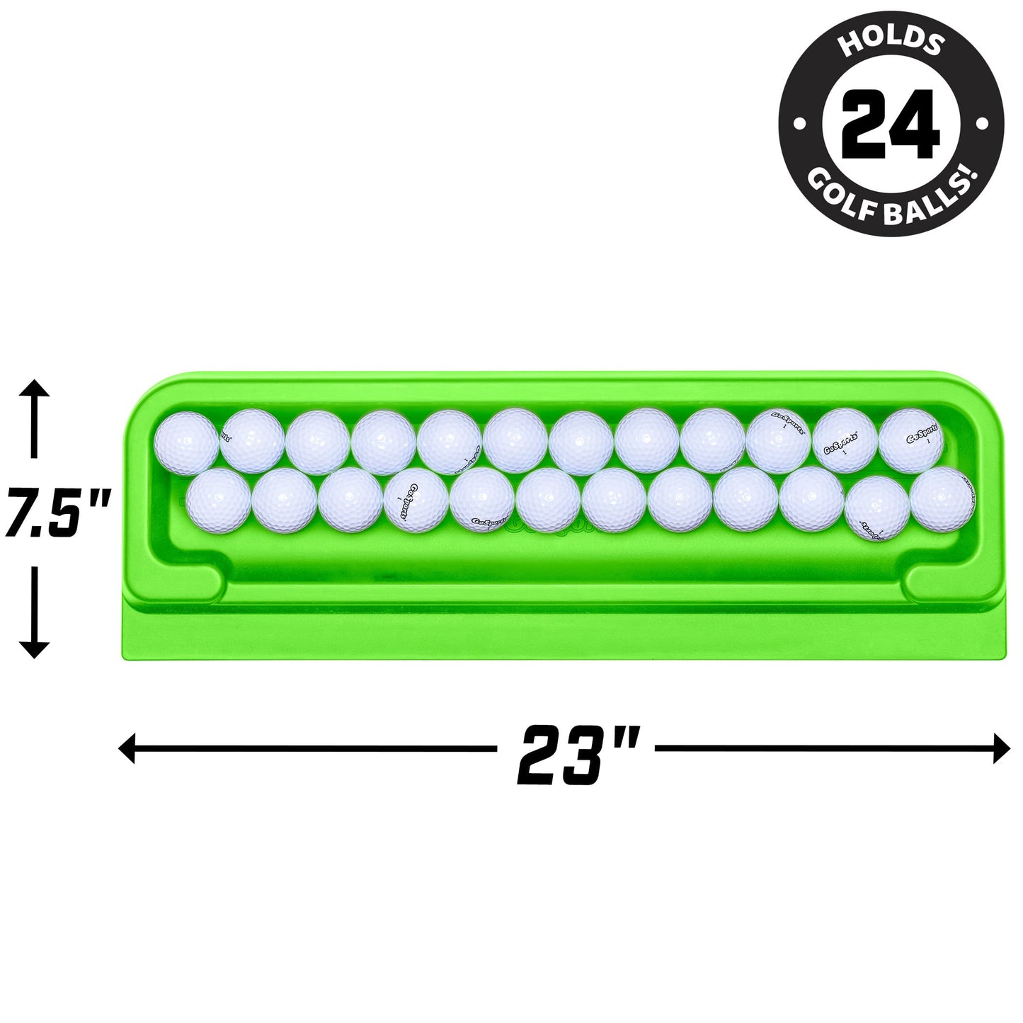 GoSports All-Weather Golf Ball Tray - 24 Ball Capacity - Compatible with All Hitting Mats - Green