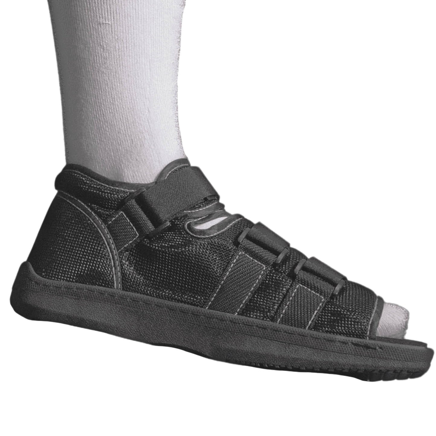 Brace On Post Op Shoe - Adjustable Orthopedic Walking Shoe for Women & Men - Square Open Toe Medical Foot Support for Post-Surgery, Broken Toe & Foot, Stress Fracture (Women, Medium, Size 6.5-8.5)