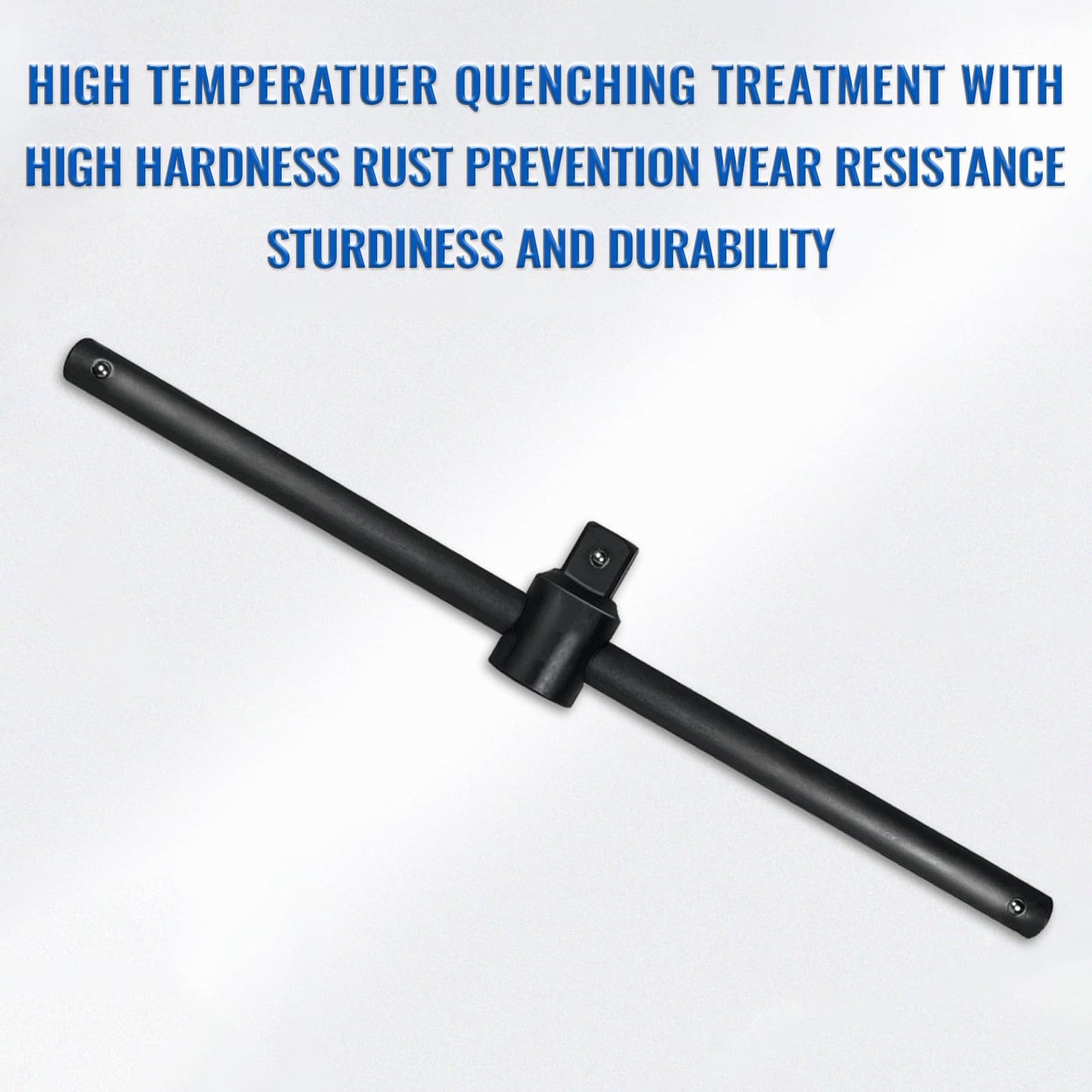 Yulatik 1/2" T-Handle Sliding Wrench Breaker Bar, 9.84 Inch Heavy Duty Steel Drive Socket Hand Tool, Gifts for Men & Dad