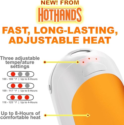 HotHands Rechargeable Hand Warmers - Portable, Long-Lasting Heat for Outdoor Activities | Compact Size