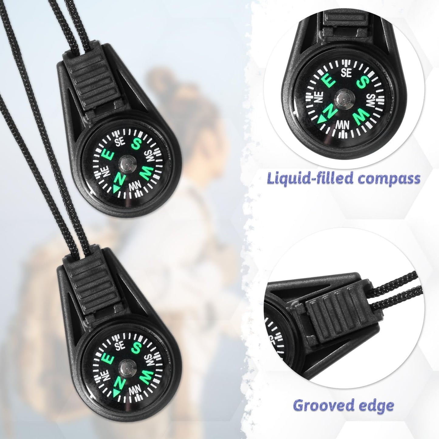 100 Pieces Mini Compass Bulk Hiking Survival Pocket Compass Keychain Button Liquid Filled Compasses Small for Outdoor Camping Hiking Paracord Bracelet Necklace Key Chain Camping Party Favors