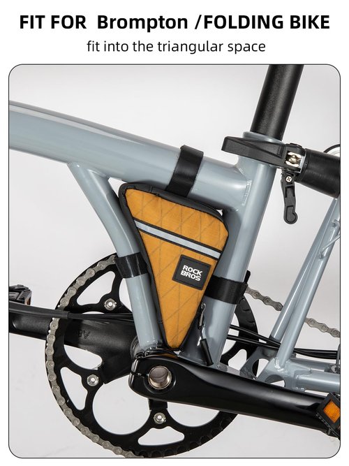 ROCKBROS Bike Frame Triangle Pouch - Waterproof Small Bicycle Bag for Men, Women & Kids - Road & Folding Bike Accessory