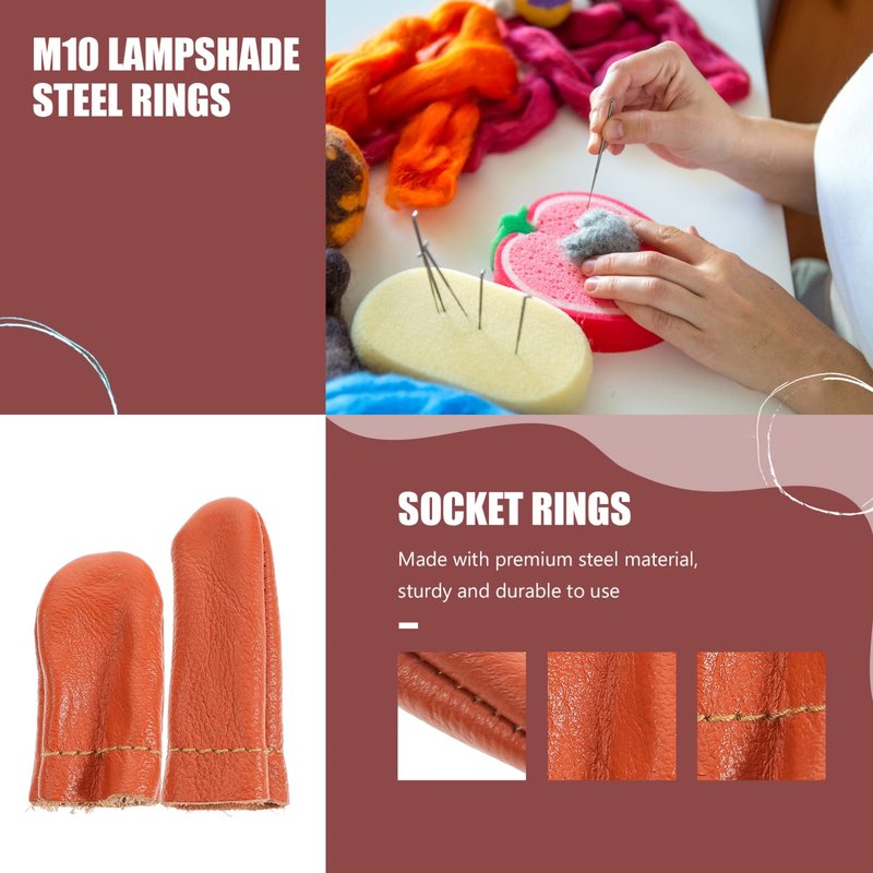 SEWACC 20 Pcs Leather Finger Cots Needle Felting Finger Protectors Thumb Thimble Embroidery Needlework Fingers Thumb Protection Sleeve Cots (Random Color)