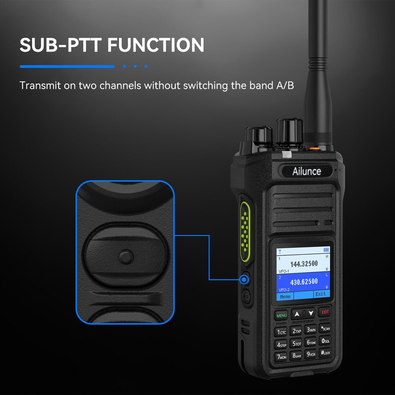 Retevis Ailunce HA1UV Ham Radio, IP67 Waterproof, Long Range Dual Band Handheld Two Way Radio for Beginners, with NOAA Weather Alert & SOS, 2800mAh USB C Charging, Chirp, for Outdoor Emergency