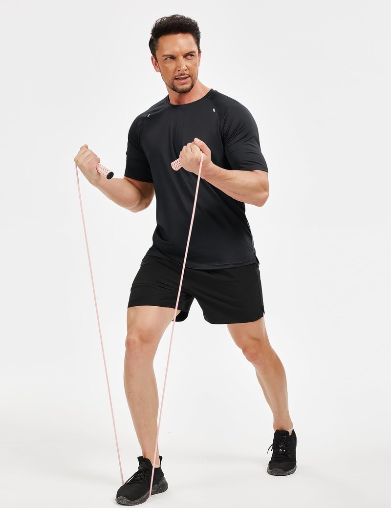 TACVASEN Workout Shirts for Men Quick Dry Short Sleeve T-Shirts Mesh Athletic Dry Fit Running Workout Gym Tee Black L