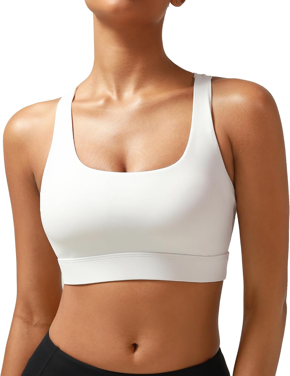 RUNNING GIRL High Impact Sports Bra - Scoop Neck Strappy Design for Maximum Support & Comfort