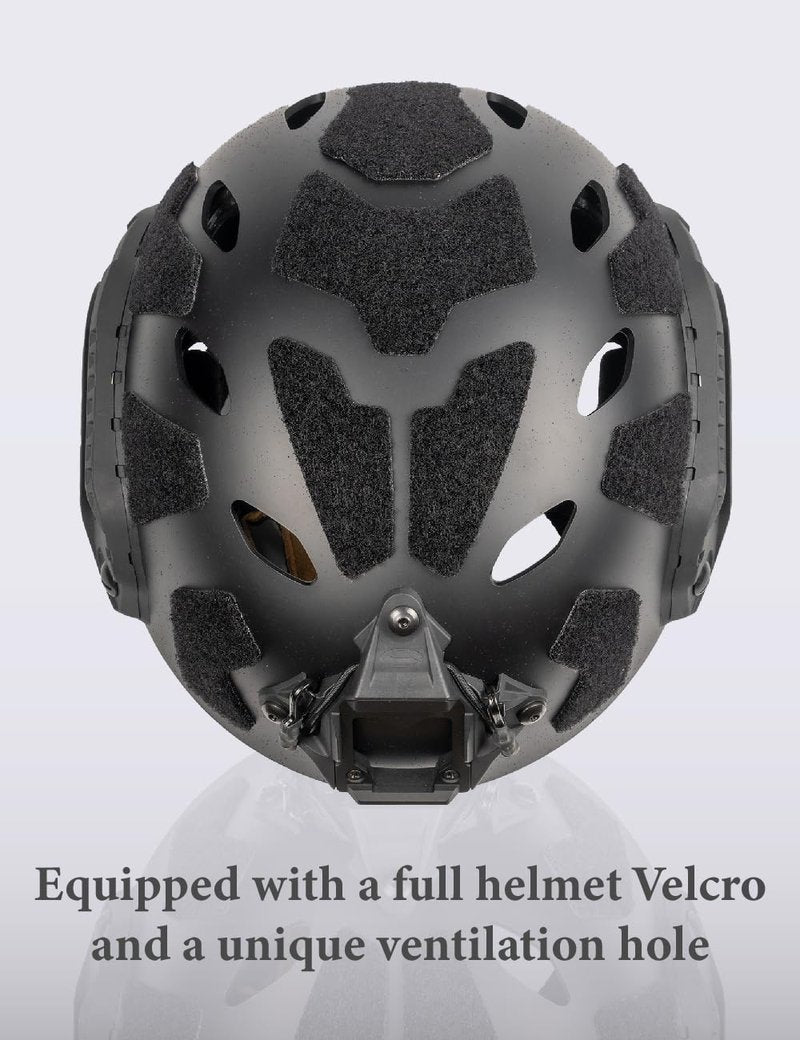 FMATAL GEAR SF Right Angle Vent Hole Fast Helmet, Surface Sandblast Treatment ABS Tactical Helmet for Airsoft, and Outdoor Sports, Lightweight and Adjustable(BK, Large)
