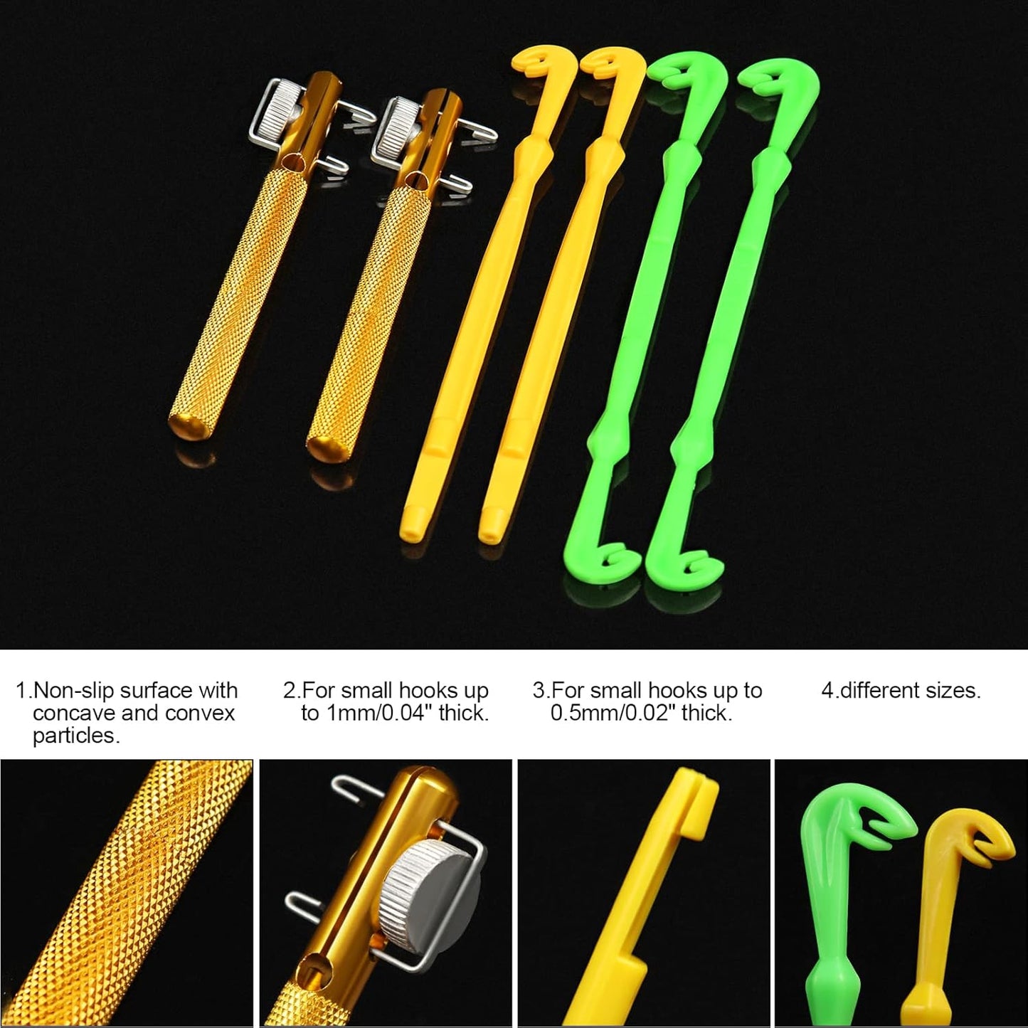 Realure Fishing Knot Tying Tool Kit - 6 Pcs Quick Tie Fast Metal Disgorgers for Fly & Sea Fishing