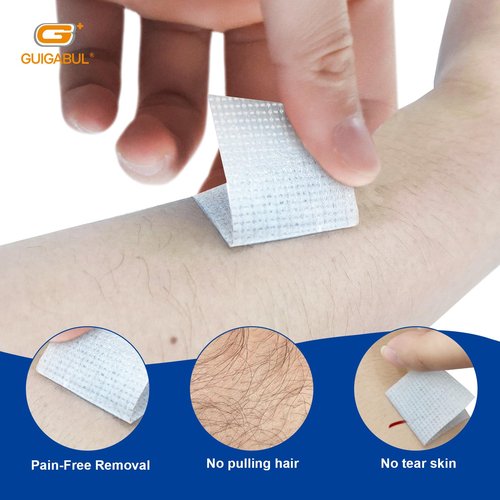G+ GUIGABUL Silicone Surgical Tape 1" x 4yd (4 Rolls),Medical Tape for Sensitive Skin,Surgical Tape Pain-Free Removal Hypoallergenic Repositionable Adhesive Tape for Dressings,Face,First Aid