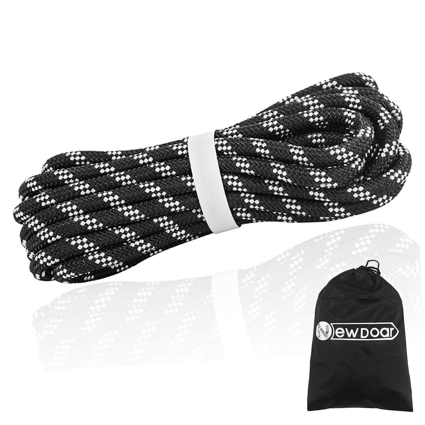 NewDoar Static Climbing Rope - 8mm (5/16c) / 10mm (3/8”) Double Braid Accessory Cord for Rock,Hauling, Prusik, Survival - Pre-Cut 20FT, 50FT, 100FT, 165FT Lengths - Outdoor, Fire Rescue Equipment