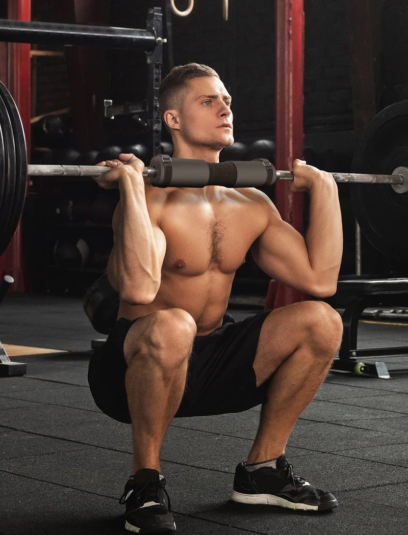 FEIERDUN Squat Pad Barbell Pad for Squats, Pad for Lunges and Hip Thrusts - Foam Sponge Pad Provides Relief to Neck and Shoulders While Training - Fit Standard and Olympic Bars Perfectly Black