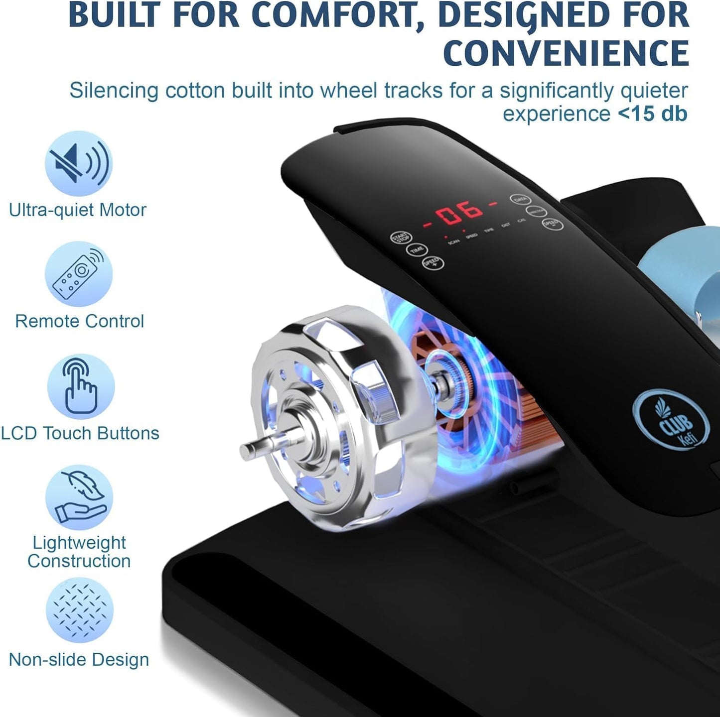 Under Desk Elliptical Machine - Electric Pedal Exerciser for Seniors | Quiet 12-Speed Leg Workout with Remote & LCD