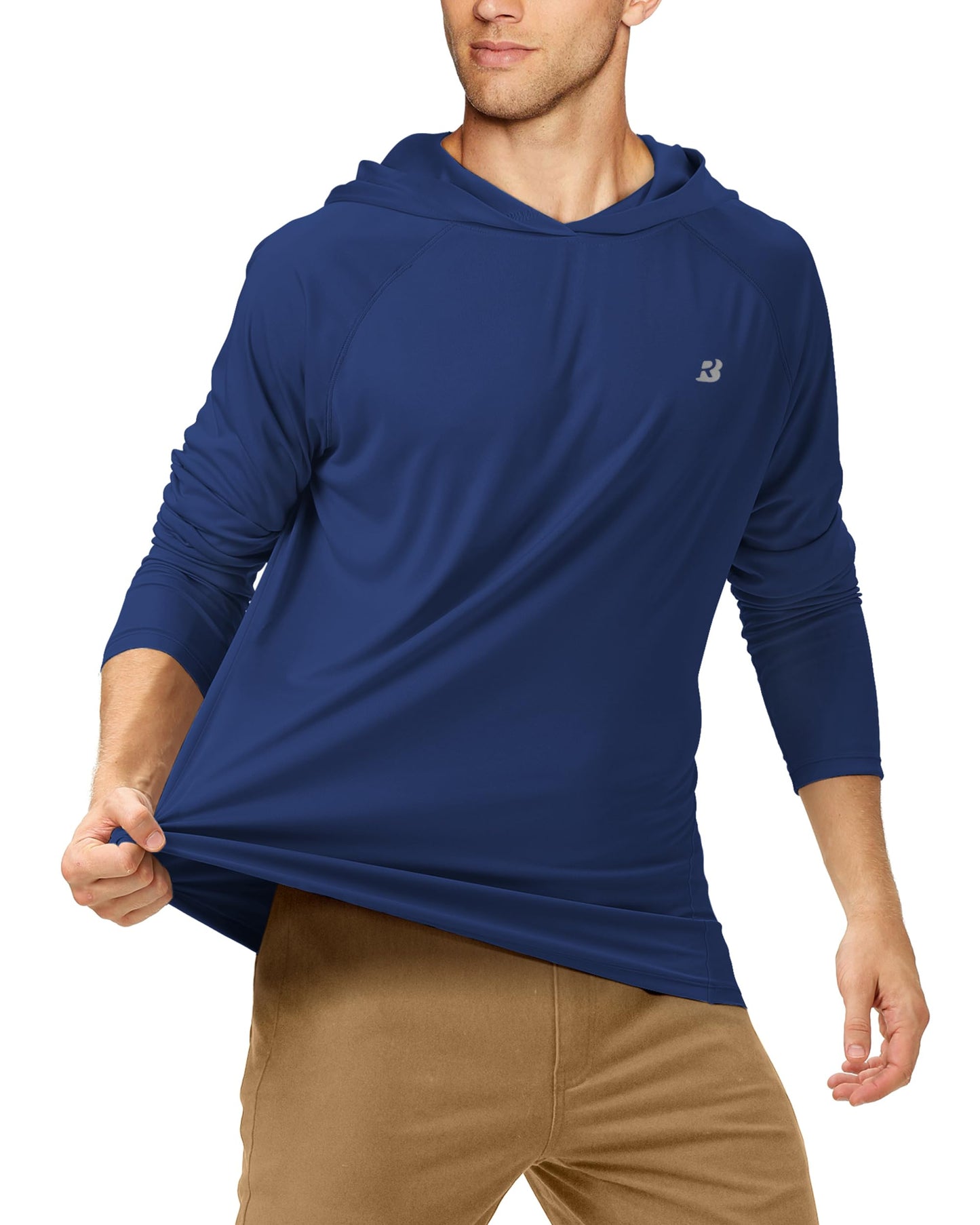 Roadbox Men's Sun Protection Long Sleeve Hoodie UPF 50+ Outdoor UV Fishing Shirts for Workout, Running, Fishing, Hiking (XXX-Large)