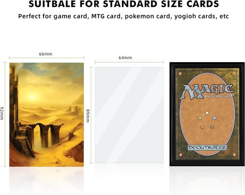 Katomula 100 MTG Card Sleeves - Textured Back Art with 100 Inner Sleeves for Standard Size Cards - Plains