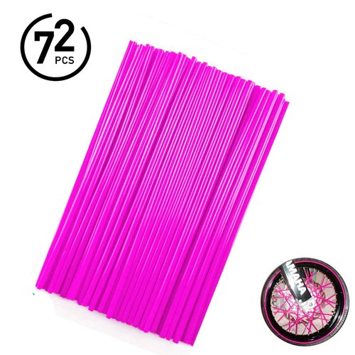 72Pcs Universal Spoke Skins Cover - Ovelur Wheel Spoke Wraps Skins Pipe Trim Decoration Protector For Motorcycle Dirt Bike Yamaha Harley Suzuki(Purple)