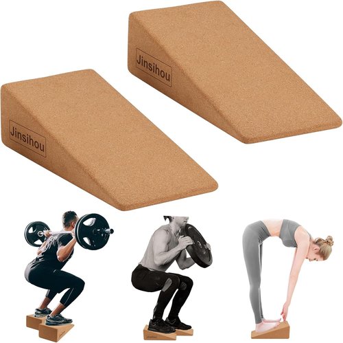 **Squat Wedge Block | Non-Slip Slant Board for Calf Stretching - Heavy Duty Incline Ramp (2pcs)**