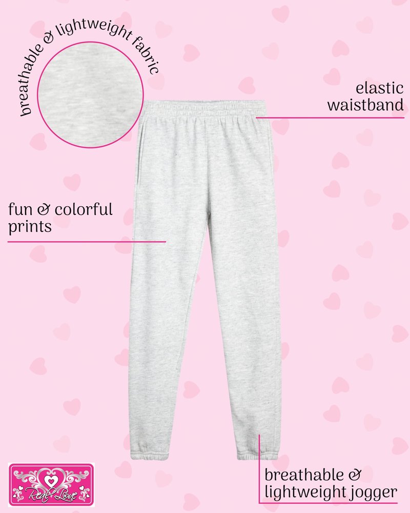 Real Love Girls Sweatpants - 4 Pack Basic Solid Active Soft Fleece Pull On Girls Joggers with Pockets (Sizes: 5-16), Size 5-6, Black/Pink/Coral/Heather Grey