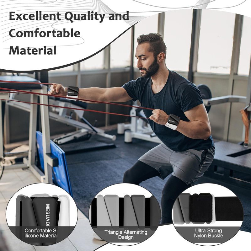 Wrist and Ankle Weights for Women, Set of 2 Adjustable Ankle Weights Wearable Arm and Leg Wrist Weights for Walking Yoga Pilates Running Dance Gym 1Lb Each (Gradient Black)