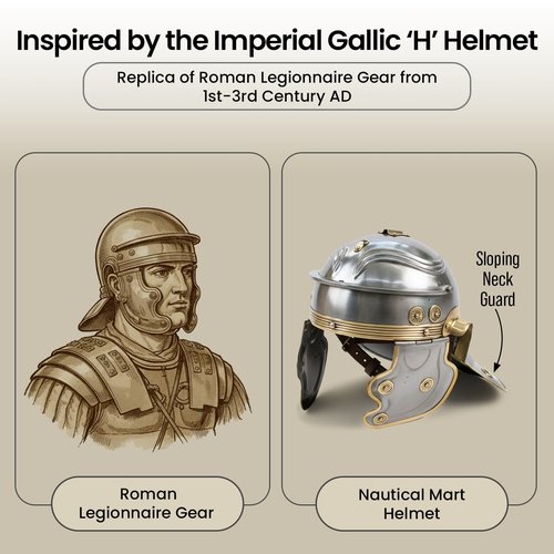 Armor Imperial Gallic 'H' Roman Helmet - One Size - Metallic Armour