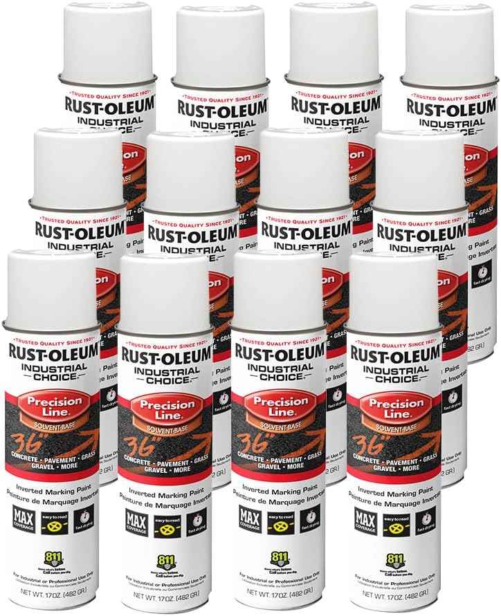 Fluorescent Orange Marking Spray Paint - Rust-Oleum 12 Pack, 17 Oz Inverted Solvent-Based