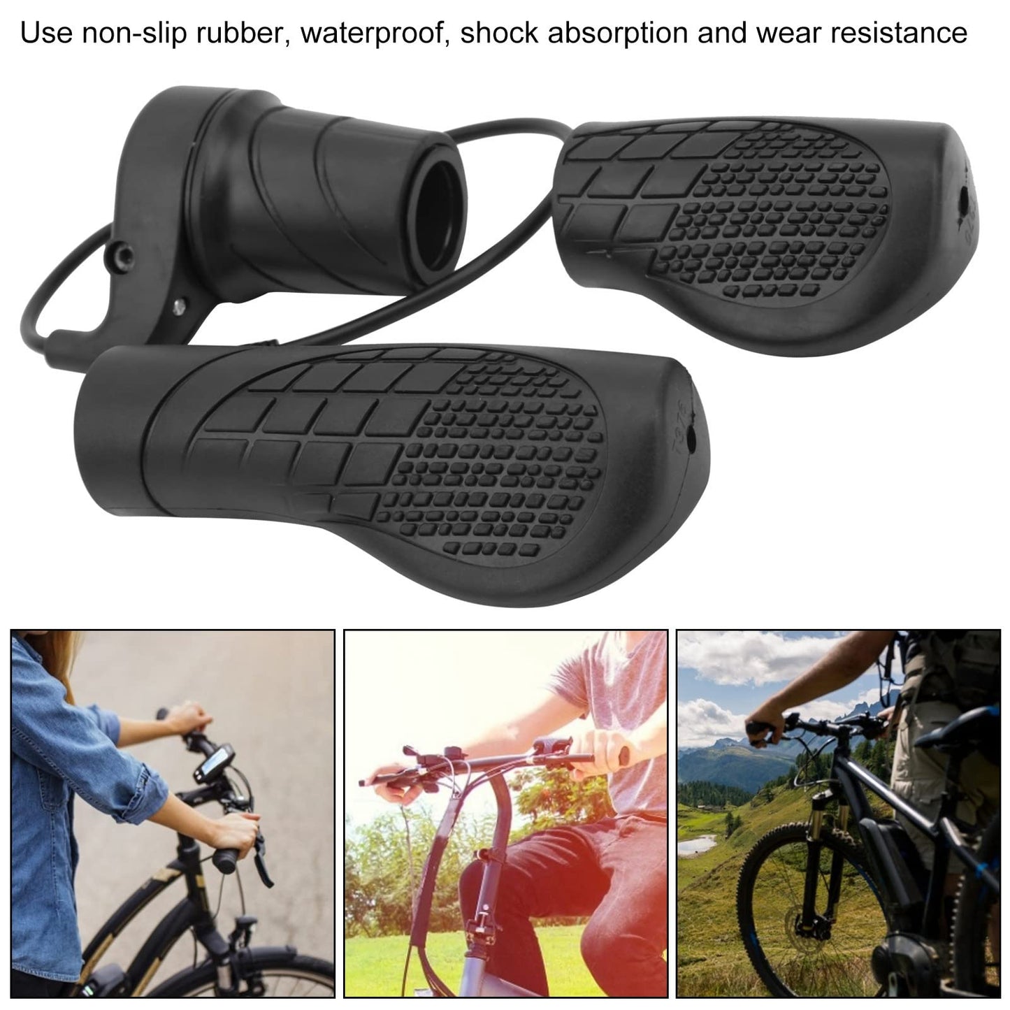 JackCao Half Twist Throttle, Waterproof 20X eBike Motor Twist Throttle Handle for Electric Bicycle Mountain Bike Modified Part