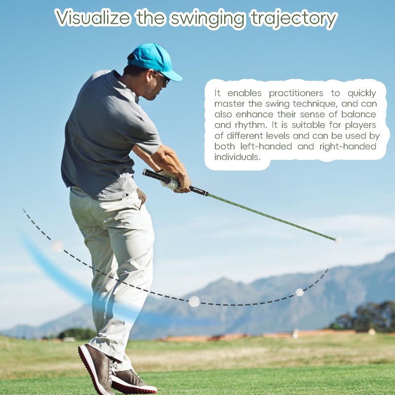 WWFFEN Golf Rope Swing Trainer, Golf Swing Training Aid, Professional Golf Swing Rope Training Aid to Improve Speed, Tempo, Rhythm, Flexibility, Strength, Golf Warm-Up Practice Equipment for Golfers