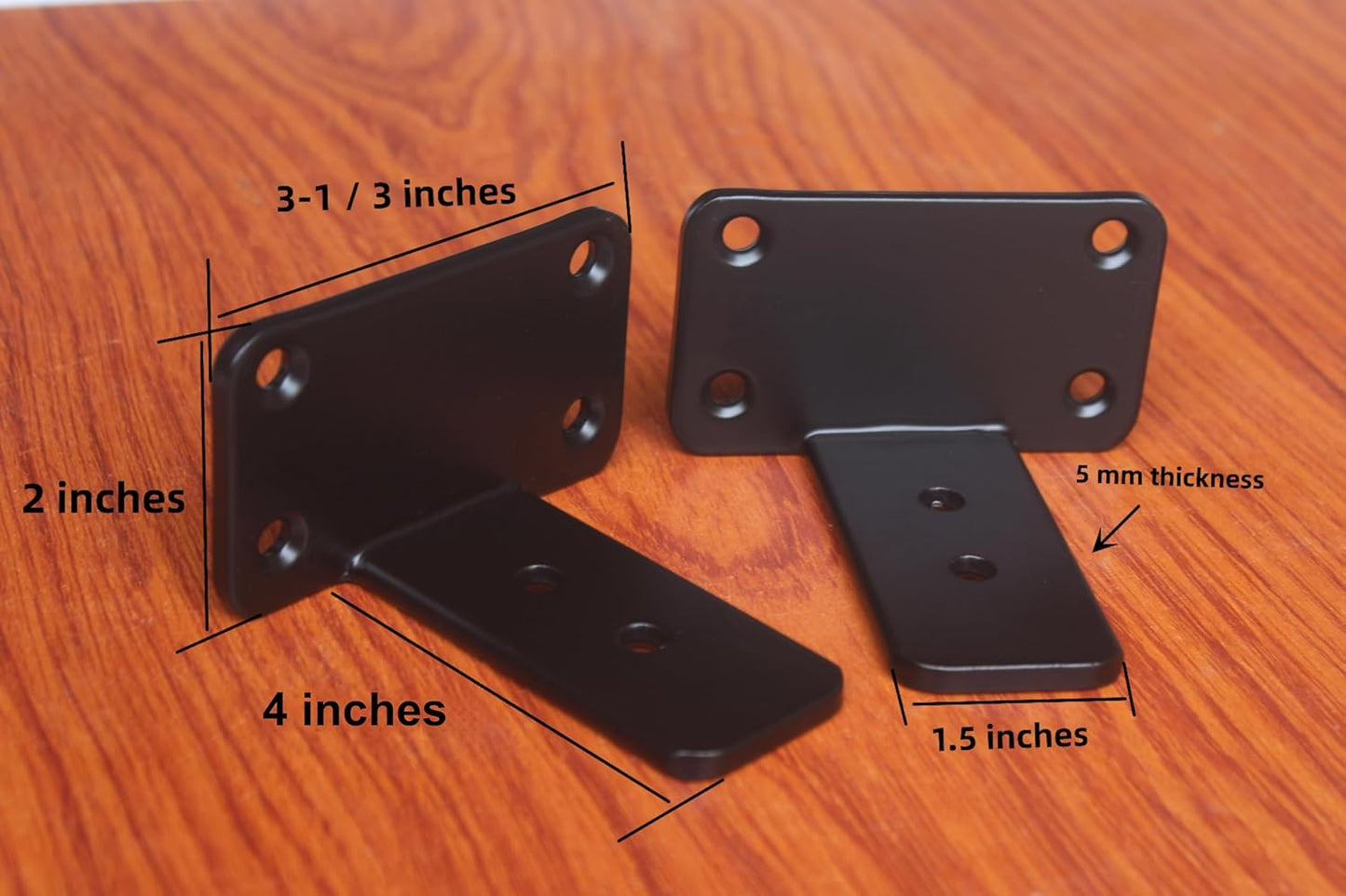 10-Inch Black Iron Floating Shelf Brackets - 12 Pack Rustic Industrial Support