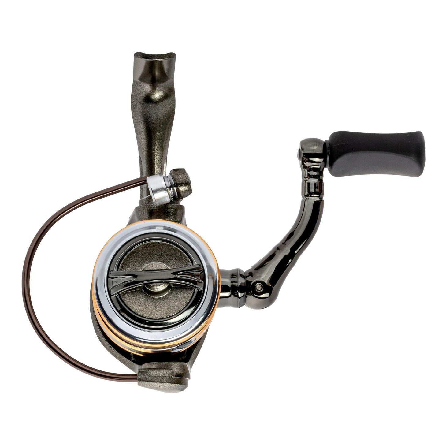 Lew’s Laser Lite Spinning Fishing Reel, Size 75 Reel, 6+1 Bearings, 5.0:1 Gear Ratio, Graphite Frame, Metallic Gray/Silver/Gold (Clam Packaging)