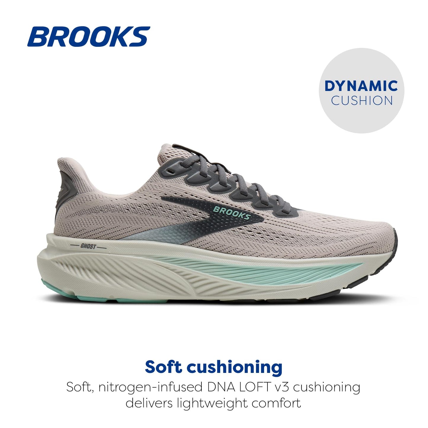 Brooks Women’s Ghost 17 Neutral Running Shoe - Mauve/Yucca/Bluewash - 9.5 Medium