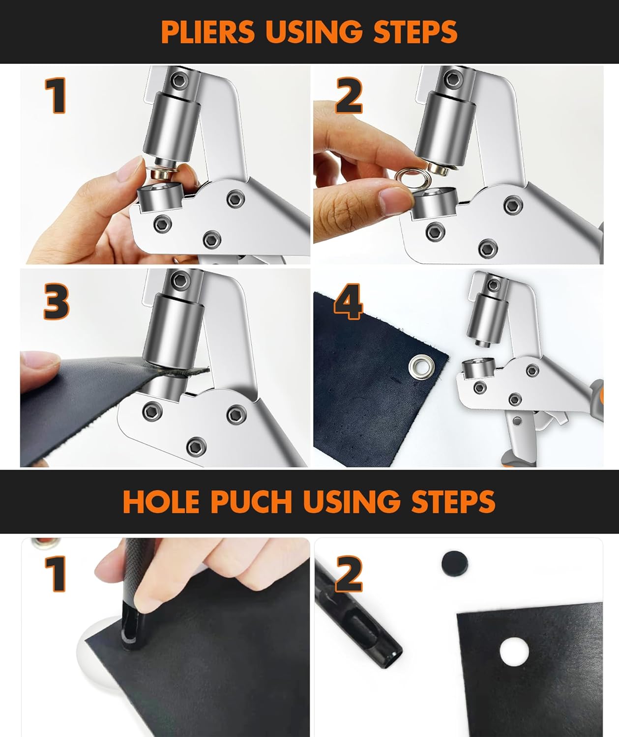 Heavy-Duty Grommet Kit for Tarp Repair - 200 10mm & 200 12mm Grommets + Tools
