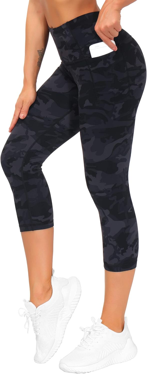 The Gym People High Waist Tummy Control Capris Leggings - Comfortable Fit for Active Women