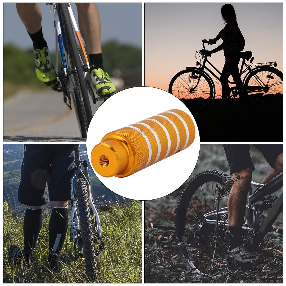 2Pcs Pegs, Metal Heavy Duty Foot Stand Pegs Rear Stunt Pegs Footrest (Gold)