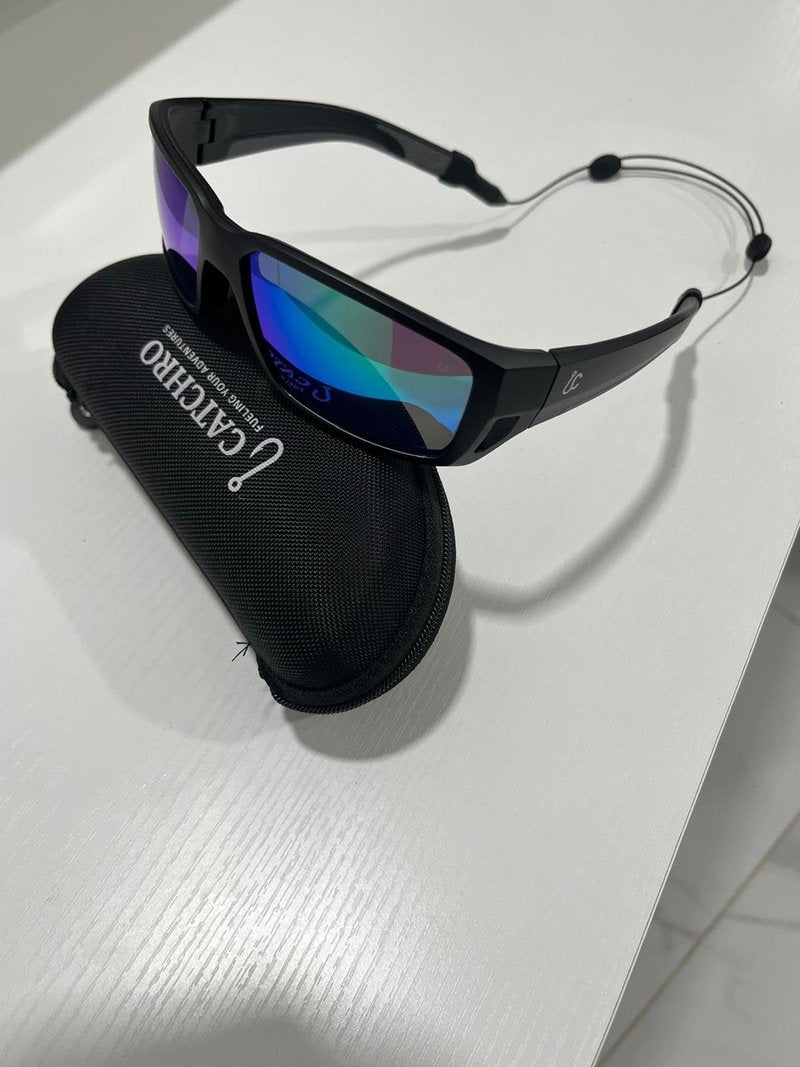 CATCHRO Green Men’s Sunglasses Polarized – Floating Black Glasses with TAC 1.1mm UV400 Blue Mirror Lens, Lightweight TR90 Frame – Premium Fishing Glasses & Outdoor Mens Sunglasses
