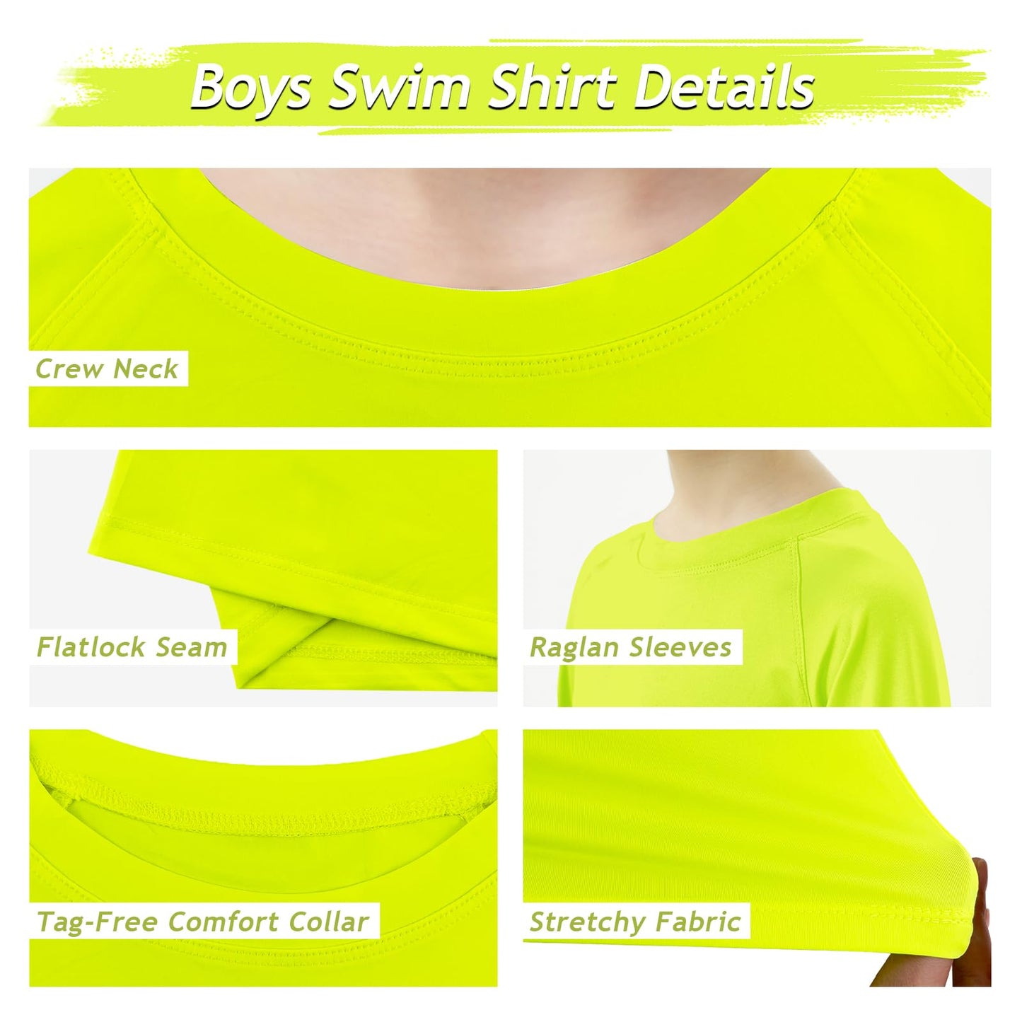 BROWNKNOT Boys UPF 50+ Rash Guard Long Sleeve Swim Shirt