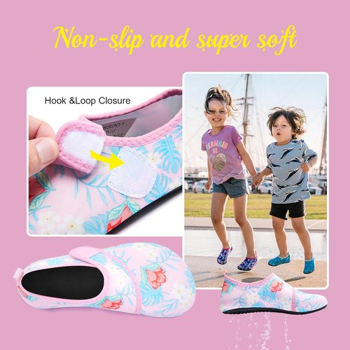 HIITAVE Kids Water Shoes - Non-Slip Quick Dry Aqua Socks for Boys & Girls | Perfect for Beach & Pool