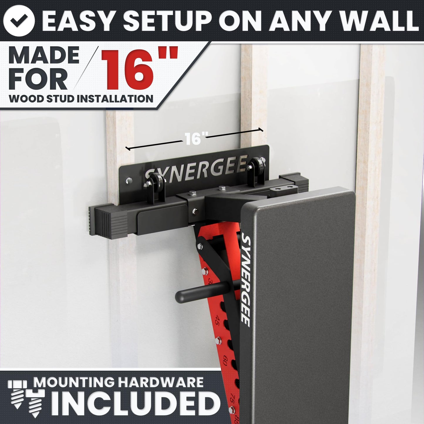 Synergee Weight Bench Wall Rack – Heavy Duty Wall Mounted Holder