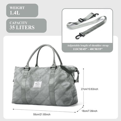 HYC00 Travel Duffel Bag - Stylish Carry-On Overnight Weekender for Women | Sports Tote with Wet Pocket