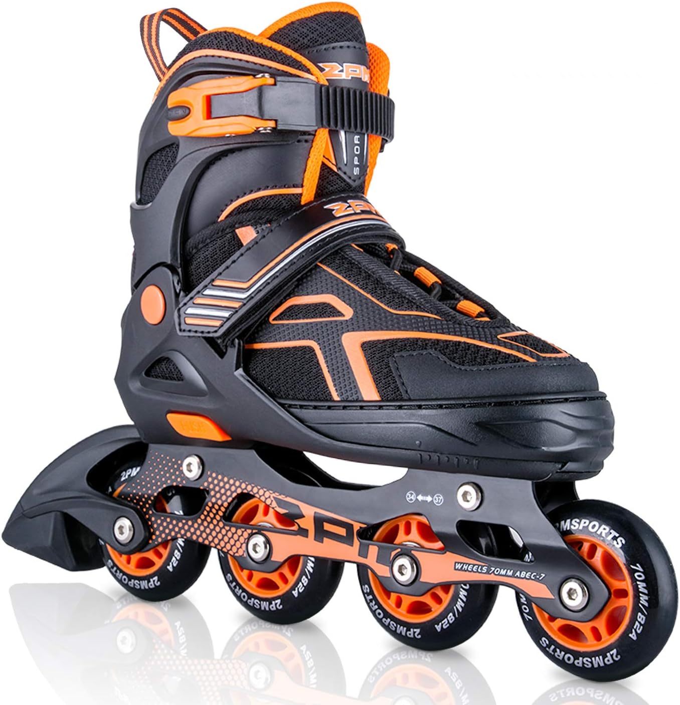 2PM SPORTS Torinx Green Inline Skates - Adjustable Beginner Roller Skates for Kids & Youth