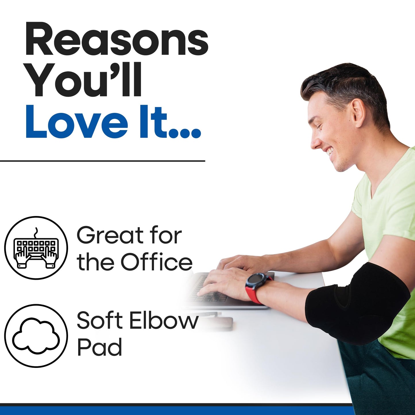 Soft Elbow Pad For Bursitis & Elbow Tendonitis Relief Wrap | Padded Compression Sleeve for Bursitis | Tendonitis Relief Wrap Pads | Tennis Elbows Brace for Women Men | Arm Cushion Brace | Small / Med