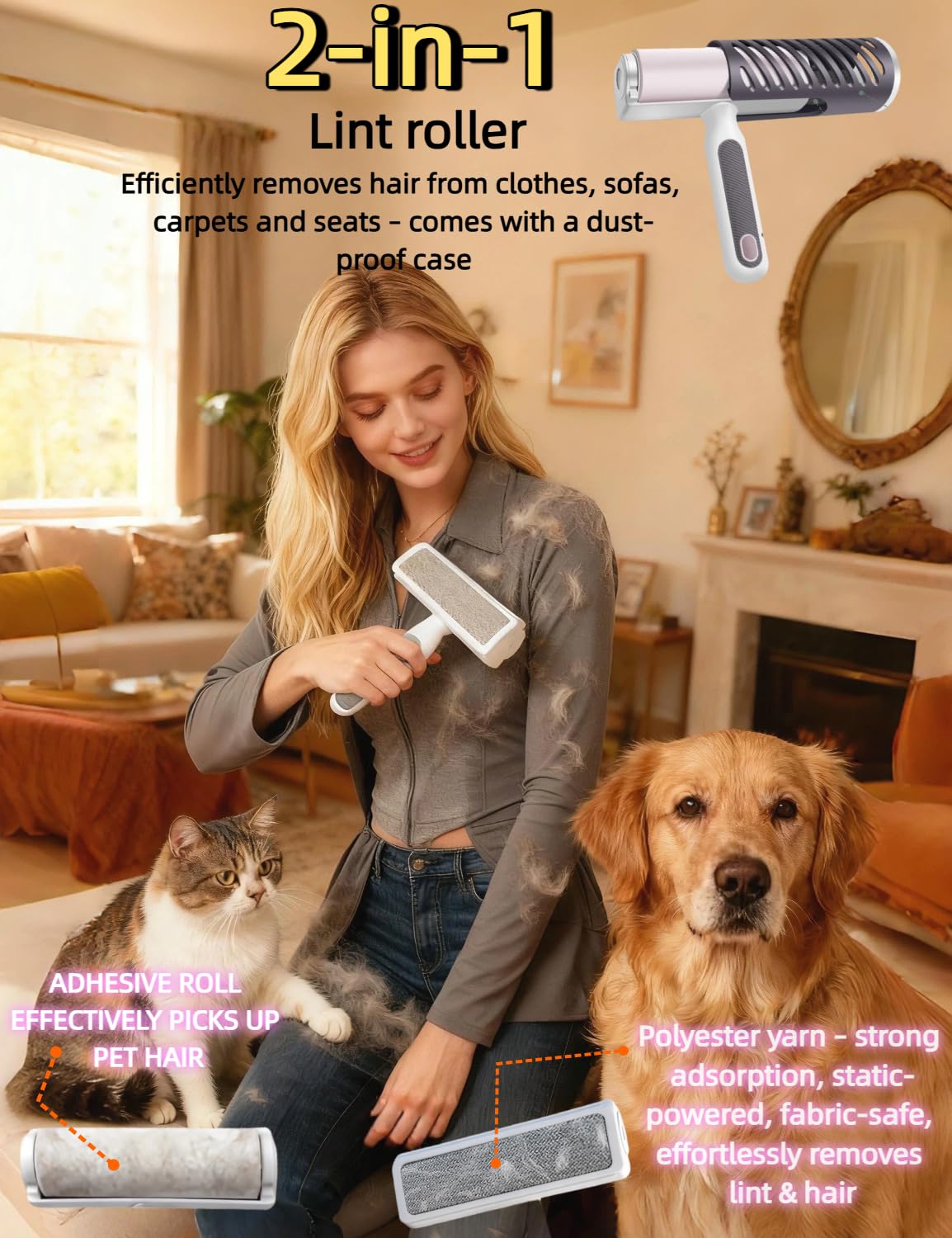 Skiennix 3-in-1 Dog Deshedding Brush - Grooming Tool with Undercoat Rake & Dematting Comb | Medium to Large, Peacock Green