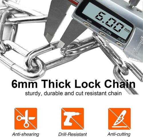 Heavy Duty Bike Lock Chain by [Brand Name] - 5-Digit Combination Anti-Theft Security Lock | 3.2 Feet Long, Black
