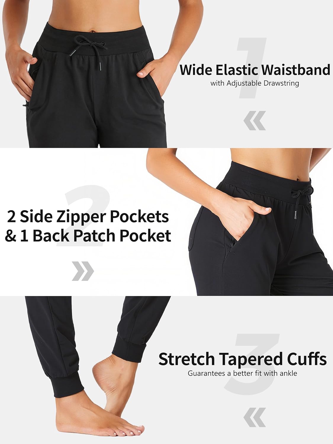 SEVEGO Lightweight Cotton Joggers - Tall Women's Athletic Pants for Yoga & Running | Multiple Inseam Options