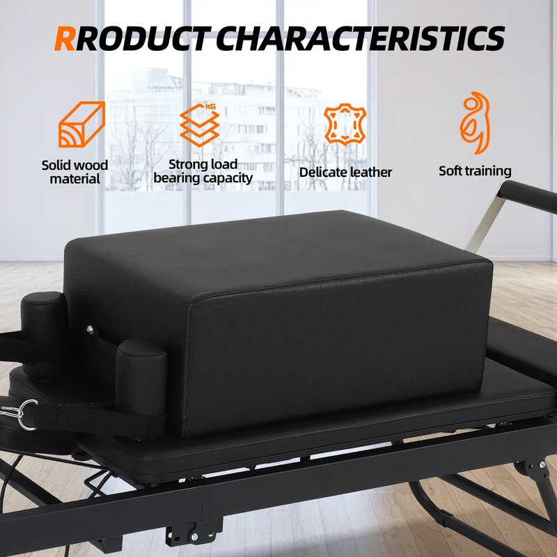 Dollate Pilates Reformer Sit Box, Pilates Sitting Box for Home Workout and Gym, Pilates Exercise Accessories for Exercise Strength, Balance and Pilates, Black