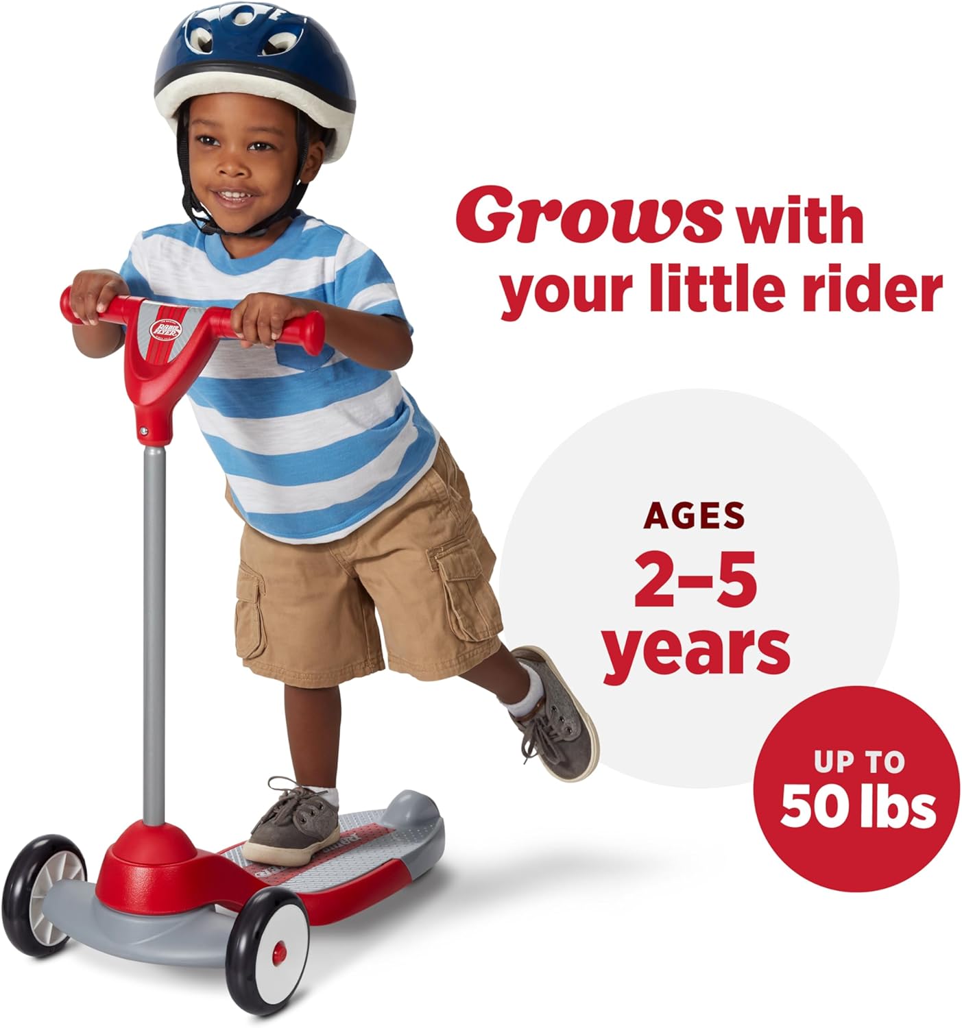 Radio Flyer My 1st Scooter - Red 3-Wheel Design for Kids 2-5 Years | Extra Wide Base & Easy Foot Brake