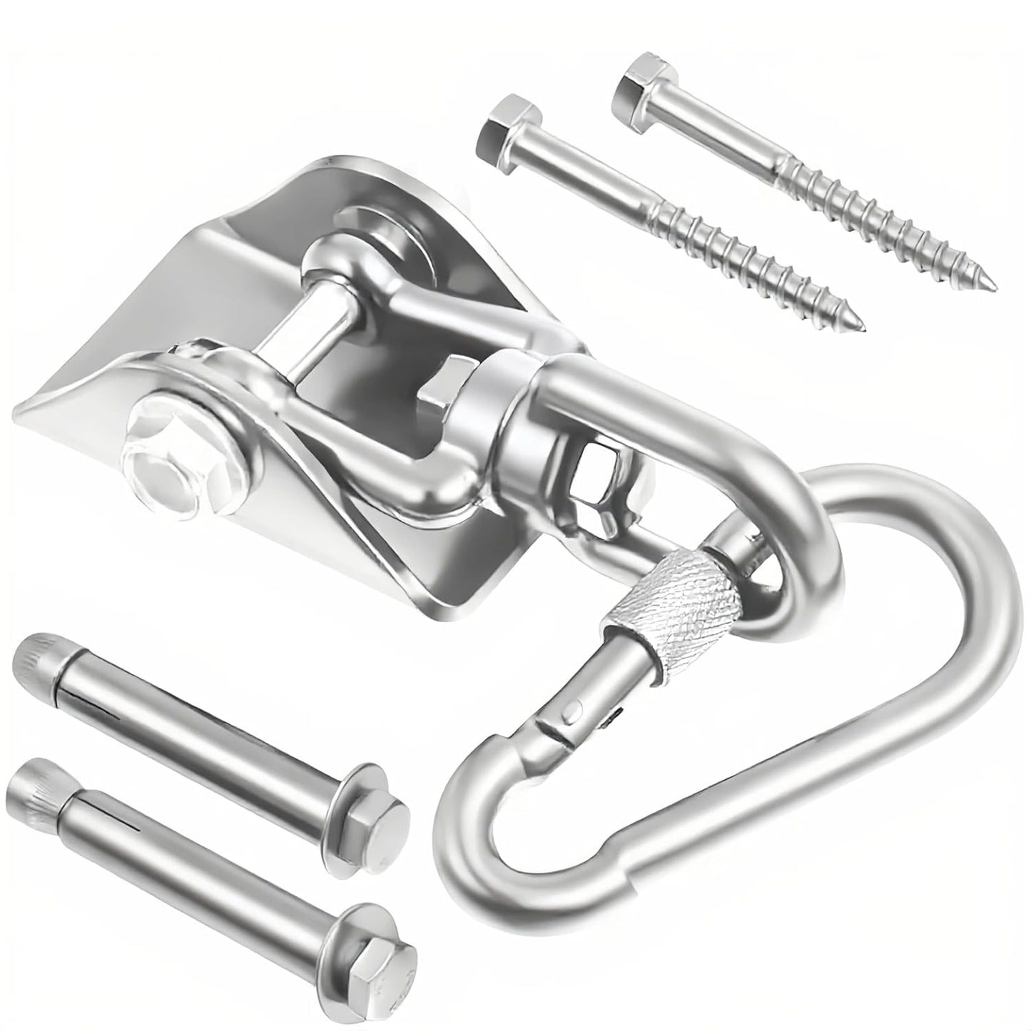 Swing Hanger | Heavy-Duty Stainless Steel 360° Rotating Hammock Kit - 2000LB Capacity, 2 Packs